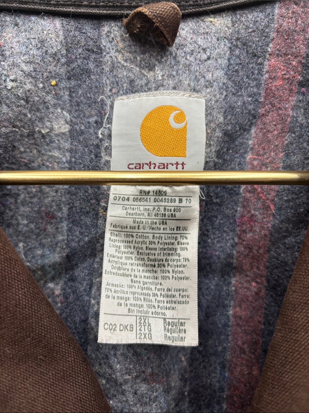 Carhartt 2XL vintage USA lined Canvas Duck Chore Jacket with Corduroy Collar - Picture 2 of 12